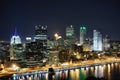 Pittsburgh's skyline at night Royalty Free Stock Photo