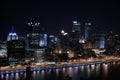Pittsburgh's skyline at Night Royalty Free Stock Photo