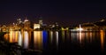 Pittsburgh skyline panorama at night Royalty Free Stock Photo