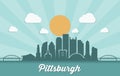 Pittsburgh skyline - Pennsylvania - vector illustration