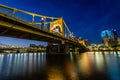 The Pittsburgh skyline at sunrise Royalty Free Stock Photo
