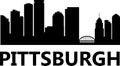 Pittsburgh skyline on white background. Pittsburgh city. Pennsylvania Usa skyscraper buildings silhouette. Pittsburgh cityscape Royalty Free Stock Photo