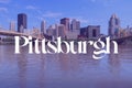 Pittsburgh, USA city name typography postcard