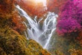 PiTuGro waterfall is often called the Heart shaped waterfalls Umphang,Thailand Royalty Free Stock Photo