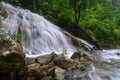 PiTuGro waterfall is often called the Heart shaped waterfalls Umphang,Thailand Royalty Free Stock Photo