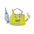 Pituitary humble nurse mascot design with a syringe