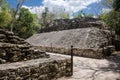 Ballgame court at archaeological site of Coba, Mexico