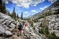 Piute Pass Trail backpackers Royalty Free Stock Photo