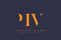 PIV abstract letter logo design Royalty Free Stock Photo