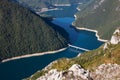 Piva canyon with a bridge in the early morning Royalty Free Stock Photo