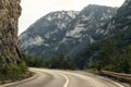 Road along Piva river canyon in the northern Montenegro