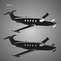 Pivate business plane vector illustration. Single engine propelled aircraft.