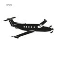 Pivate business plane vector illustration. Single engine propelled aircraft.