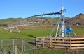 A pivot Irrigation Machine on a farm in North Canterbury. Royalty Free Stock Photo