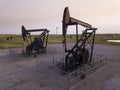 Pivot oil wells on the plains of Oklahoma, USA