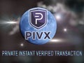 Pivx coin logo on the moon