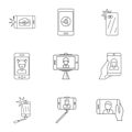 Pix icons set, outline style