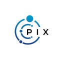 PIX letter technology logo design on white background. PIX creative initials letter IT logo concept. PIX letter design