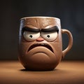 Pixar-inspired Grumpy Coffee Cup With Vray Tracing And Photo-realistic Techniques