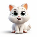 Pixar-style Cat Animation With Big Eyes Royalty Free Stock Photo