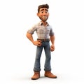 Pixar Style 3d Character Of A Strong Man In Rural Life Depiction Royalty Free Stock Photo