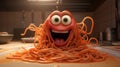 Pixar Style Spaghetti Eaten By Cartoon Character In Unreal Engine Animation