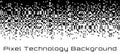 Pixel Abstract technology gradient bw horizontal background. Business black white mosaic backdrop with failing pixels. Royalty Free Stock Photo
