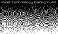 Pixel Abstract technology gradient bw horizontal background. Business black white mosaic backdrop with failing pixels. Royalty Free Stock Photo