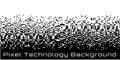 Pixel Abstract technology gradient bw horizontal background. Business black white mosaic backdrop with failing pixels. Royalty Free Stock Photo