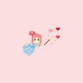 Pixel angle doing the love magical.Valentine`s day.8bit.