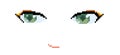 Pixel anime green gradient eyes, cute girl face