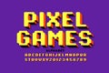 Pixel arcade games style font Royalty Free Stock Photo