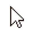 Pixel arrow cursor Icon isolated on white background Royalty Free Stock Photo