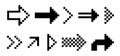 Pixel arrow icon set, pixelated arrows Royalty Free Stock Photo