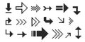 Pixel arrow set. Pixel art different directions 8 bit gaming console style sign. Interface icon. Collection Royalty Free Stock Photo