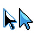 Pixel arrow vector cursor, icon, web symbol, isolated