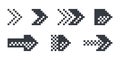 Pixel arrows. Arrows pixel art. Arrows icons. Arrows direction. Vector illustration Royalty Free Stock Photo