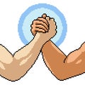 Pixel art ally hand hold