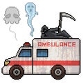 Pixel art ambulance death spirit