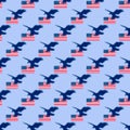 Pixel Art - American Traditional Symbols - Eagle - American Flag - Red - Blue