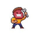 Pixel art angry mechanic