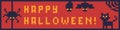 Pixel art banner for design on Halloween.