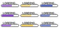 Pixel art 8-bit loading bar concept. Loading or Installing process.