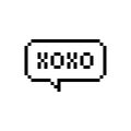 PIxel art 8-bit speech bubble xoxo - isolated vector illustration Royalty Free Stock Photo