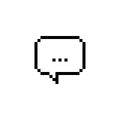 Pixel art 8-bit three dots speech bubble - isolated vector illustration