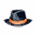 Pixel Art Of A Black Hat - Photorealistic Pastiche Illustration