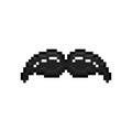 Pixel art black moustache graphic design vector Royalty Free Stock Photo