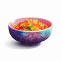 Pixel Art Bowl With Vibrant Colors By Pixelplantmaster