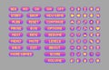 Pixel art bright buttons. Decorative GUI elements