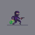 Pixel art burglar who robbed a bank